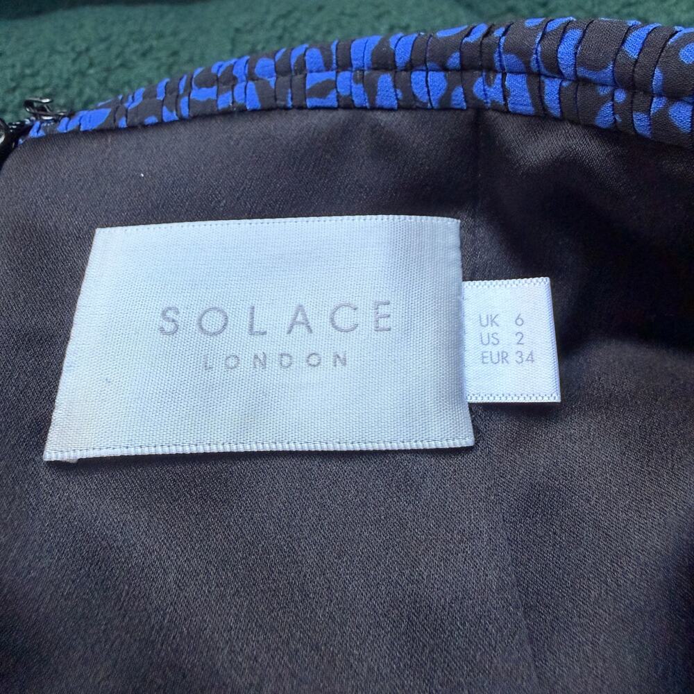 Solace London Sana Pleated Maxi Skirt in Blue Noise Size 2 - Picture 4 of 4